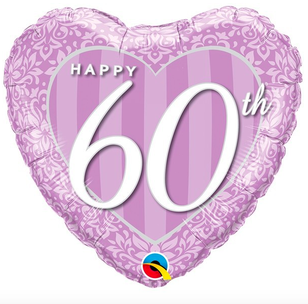 Persoonlijk zuur Naar 60 jaar jubileum hart – WOWballonnen